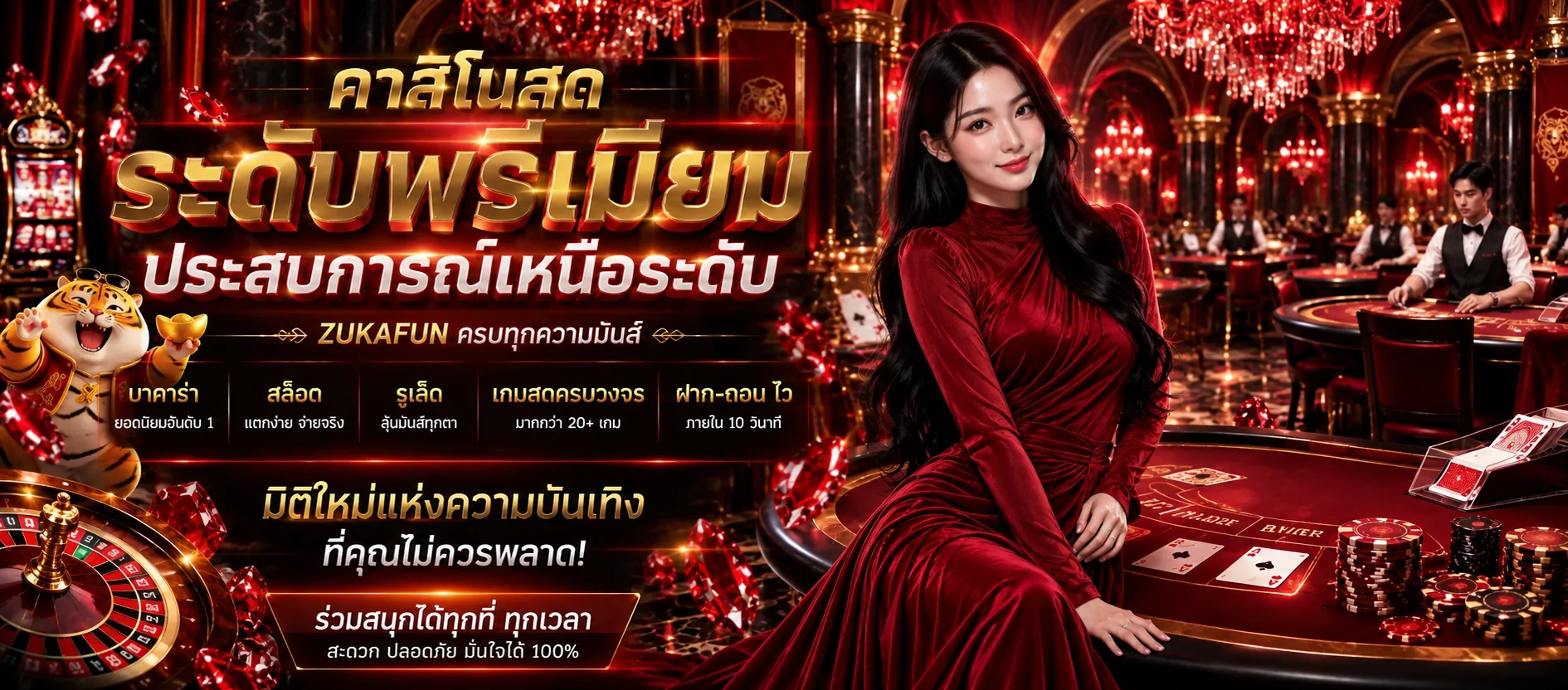 ZUKAFUN คาสิโนออนไลน์โทนแดงระดับพรีเมียม